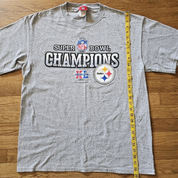 NFL Pittsburgh Steelers Short Sleeve Gray Super Bowl 40 XL Men's Size Large - Picture 7 of 11
